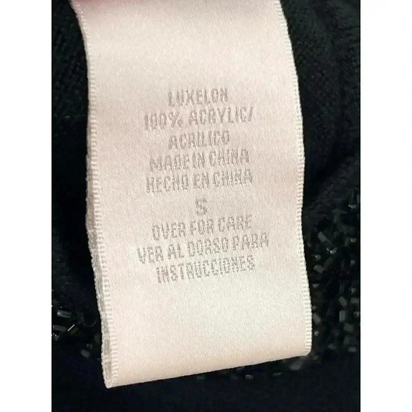 VINTAGE Designers Originals Sequin Black Turtleneck Sleeveless Sweater SMALL - Picture 8 of 9